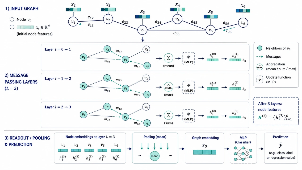 Graph Neural Network Message Passing